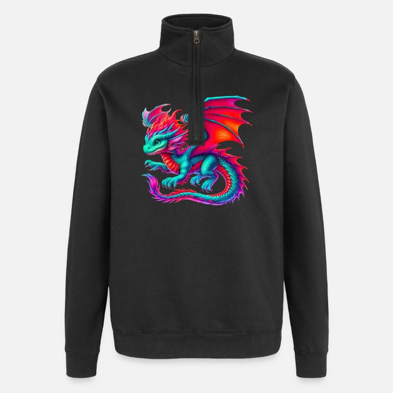 Dragon - Quarter-Zip Sweatshirt - black