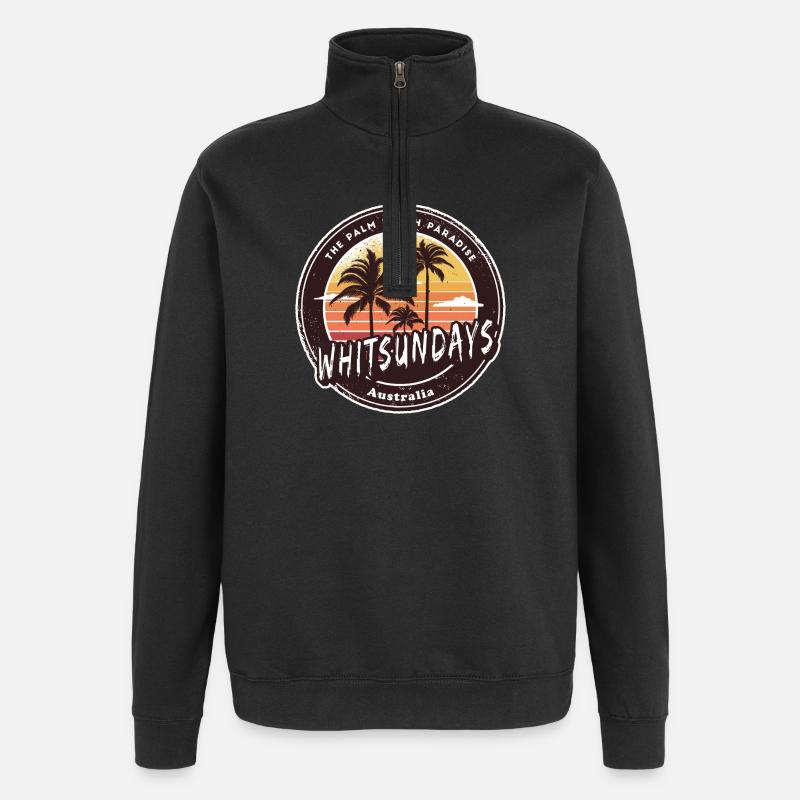 Whitsundays Australien Palmen Design - Quarter-Zip-Sweatshirt - Schwarz
