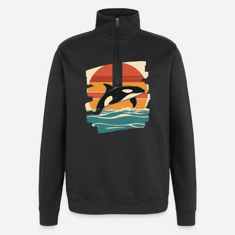 Orque - Sweat à zip 1/4 - noir