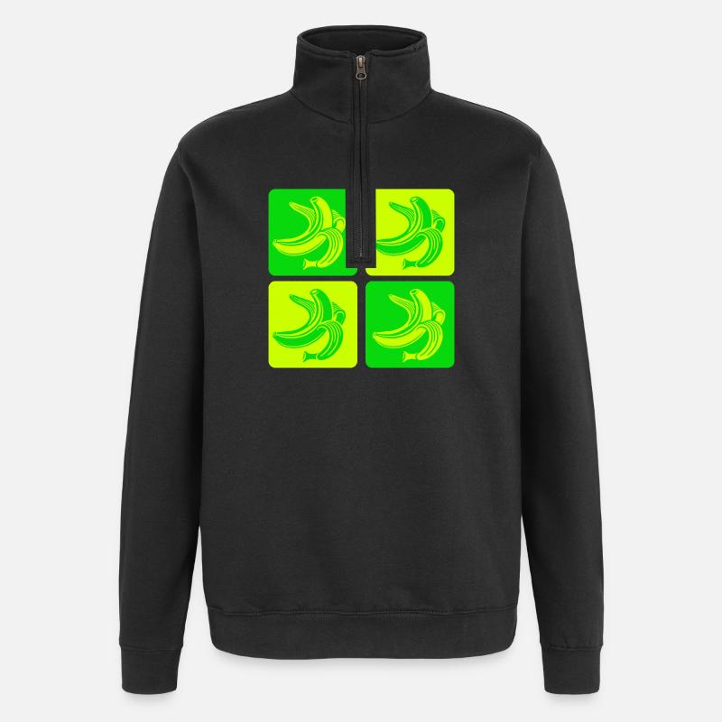 Abstract Bananas Pop Art Design - Quarter-Zip Sweatshirt - black