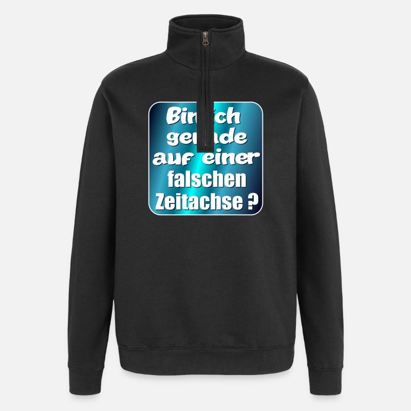 SIMULATION REALITÄT FALSCHE ZEITACHSE - Quarter-Zip-Sweatshirt - Schwarz