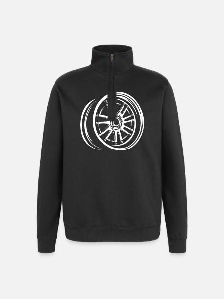 Stylish Tuning Rim – Auto-Design - Quarter-Zip Sweatshirt - black