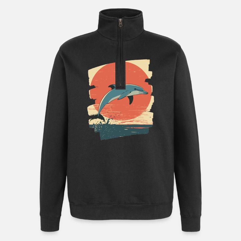 Dolphin - Quarter-Zip Sweatshirt - black