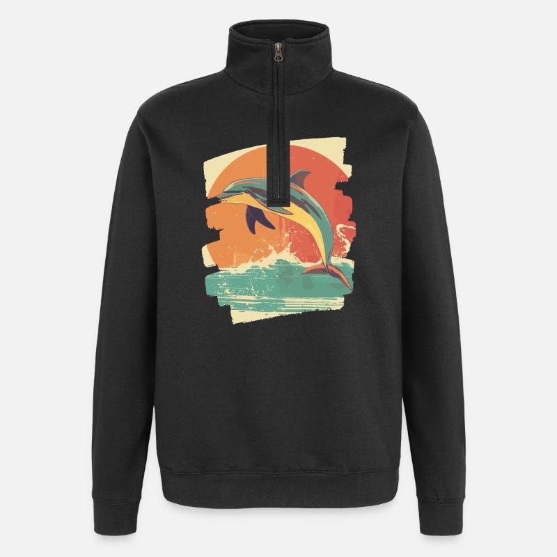 Dolphin - Quarter-Zip Sweatshirt - black