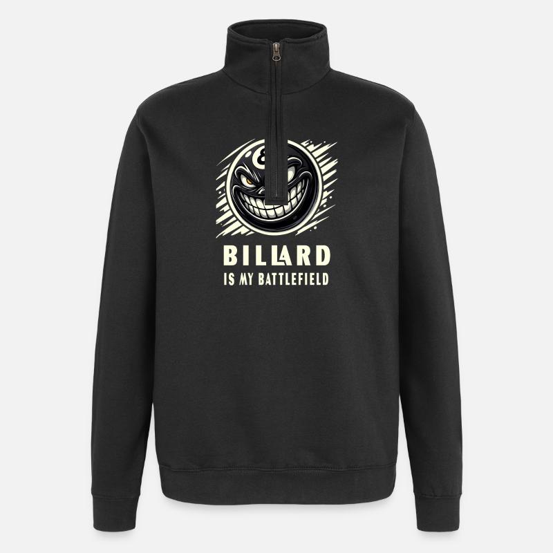 Billard ist mein Schlachtfeld - Quarter-Zip-Sweatshirt - Schwarz