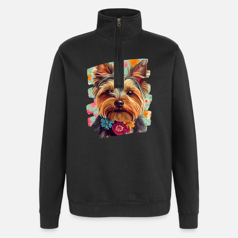 Yorkshire Terrier - Quarter-Zip Sweatshirt - black