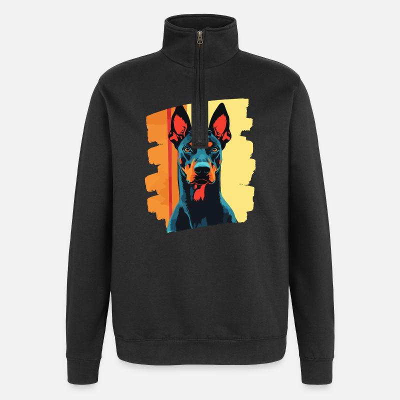 Doberman - Sweat à zip 1/4 - noir