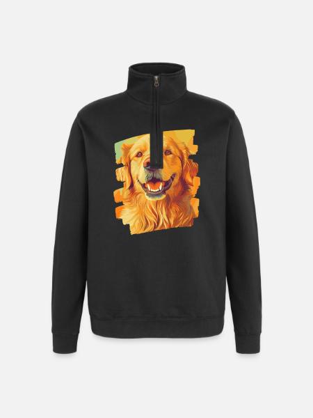 Golden Retriever - Quarter-Zip Sweatshirt - black