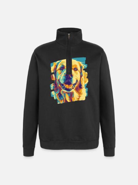 Golden Retriever - Quarter-Zip Sweatshirt - black