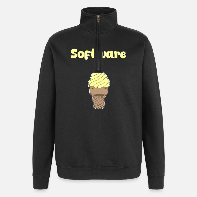 Software Eis Vanille - Quarter-Zip-Sweatshirt - Schwarz