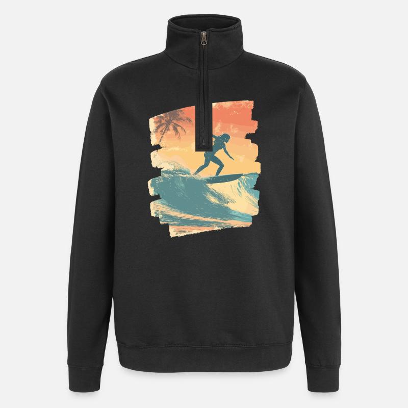 Surfer - Quarter-Zip Sweatshirt - black