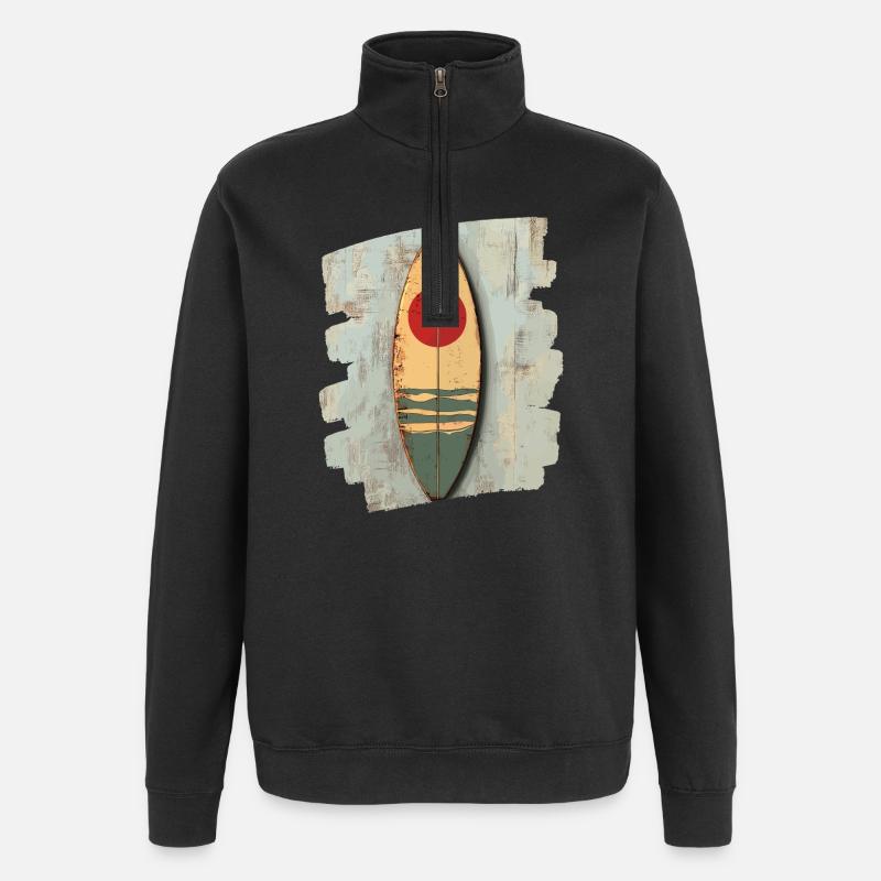 Planche de surf - Sweat à zip 1/4 - noir