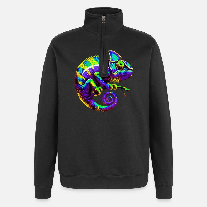 Caméléon - Sweat à zip 1/4 - noir