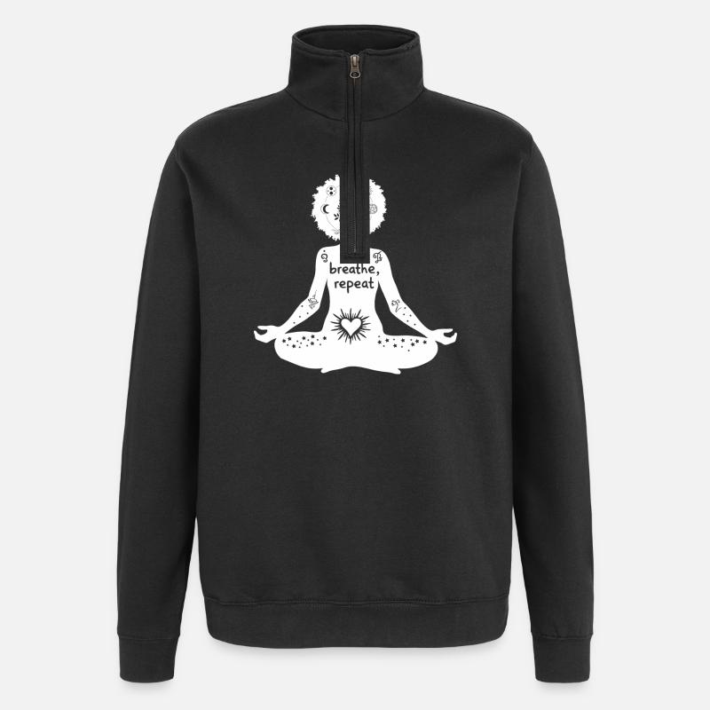L’art du yoga #10 - Sweat à zip 1/4 - noir