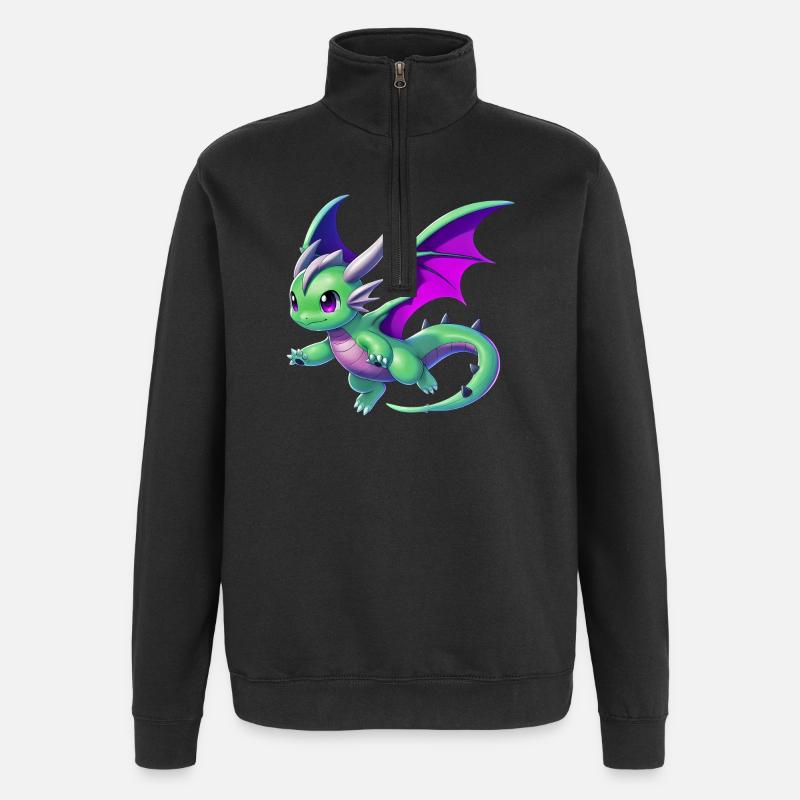 Dragon - Sweat à zip 1/4 - noir