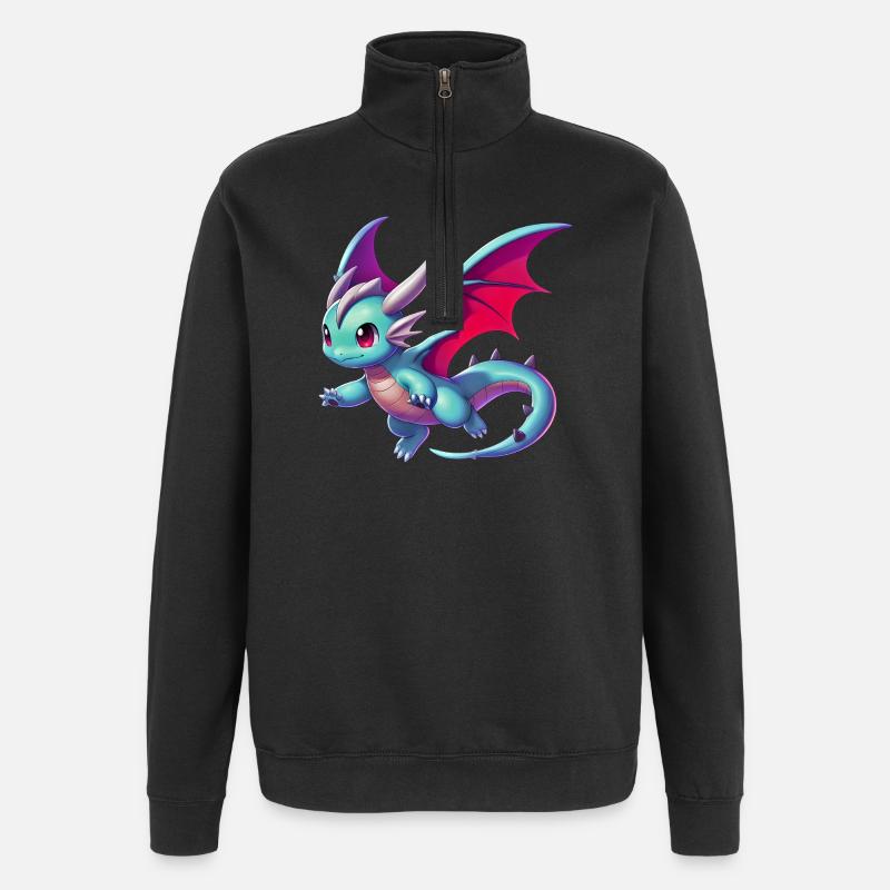 Dragon - Sweat à zip 1/4 - noir