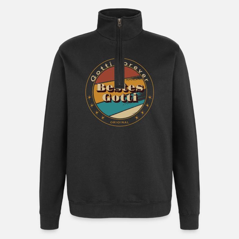 Bestes Gotti - Quarter-Zip-Sweatshirt - Schwarz