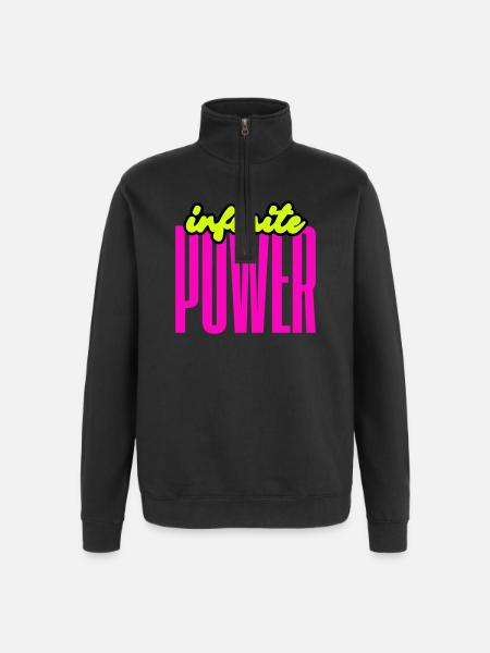 Unendliche Power - Quarter-Zip-Sweatshirt - Schwarz