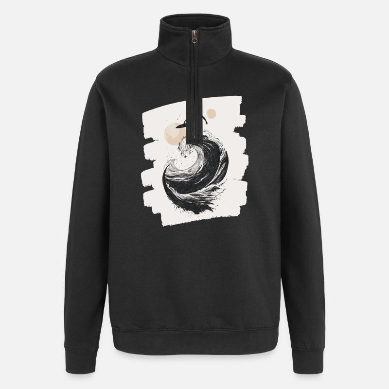 Surfer - Quarter-Zip-Sweatshirt - Schwarz