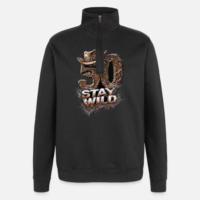 Anniversaire 50 Restez sauvage - Sweat à zip 1/4 - noir