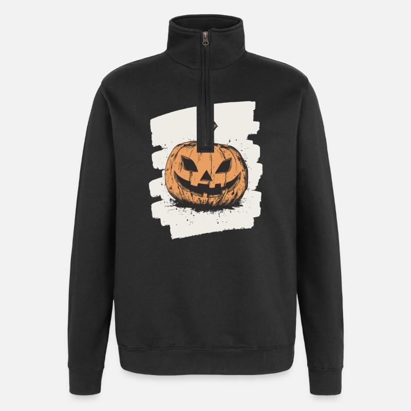 Halloween Pumpkin - Quarter-Zip Sweatshirt - black
