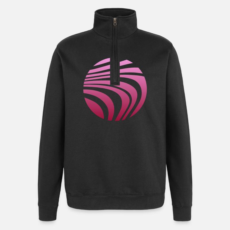 Psychedelic Pattern Pink Gradient - Quarter-Zip Sweatshirt - black
