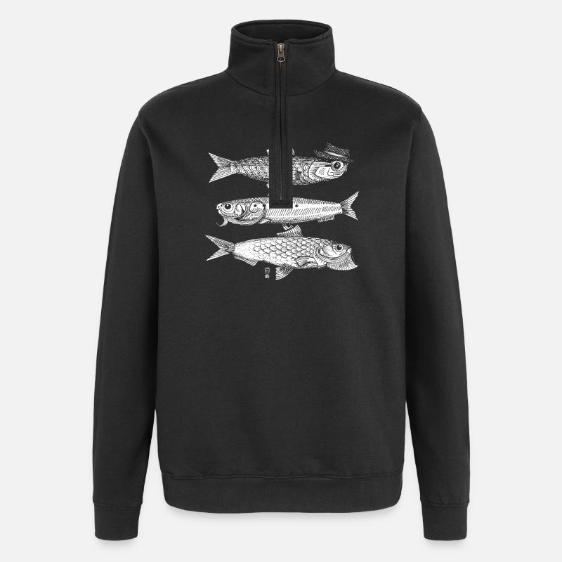 3 Fish - White - Quarter-Zip Sweatshirt - black