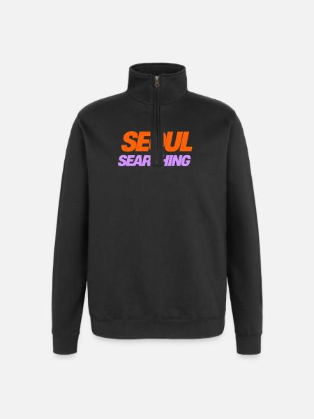 Seoul Searching Vibes - Perfect Gift for K-Culture - Quarter-Zip Sweatshirt - black