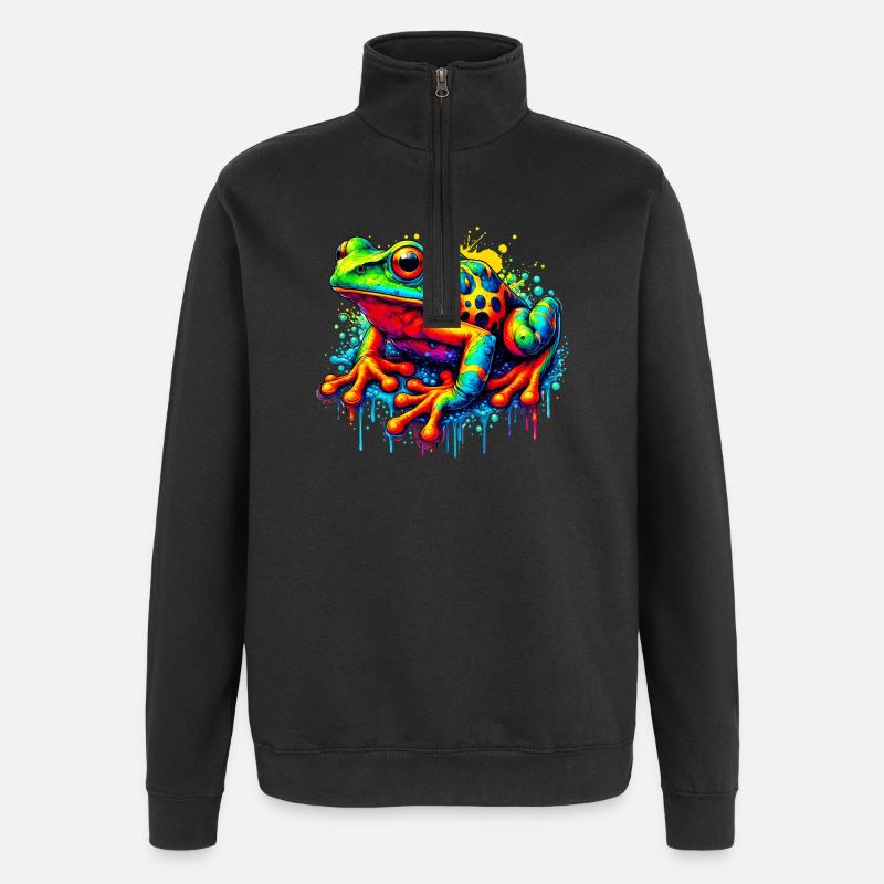 Frosch - Quarter-Zip-Sweatshirt - Schwarz