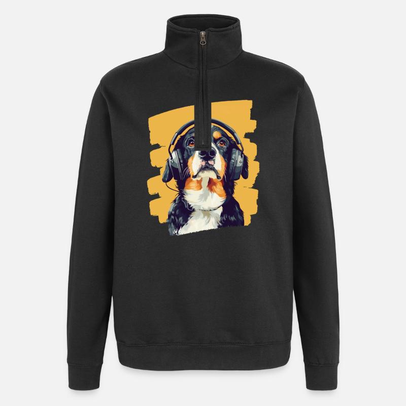 Entlebucher Sennenhund - Quarter-Zip-Sweatshirt - Schwarz