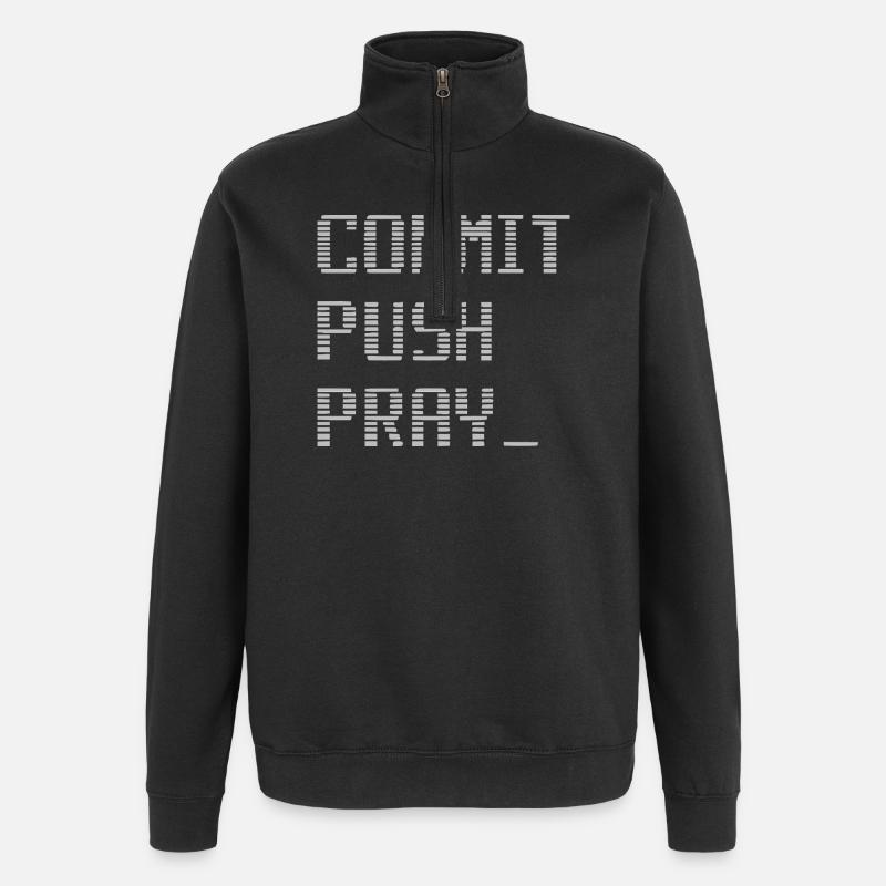 Software Developer Entwickler Geek Shirt - Quarter-Zip Sweatshirt - black