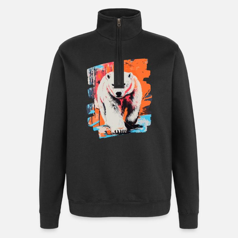 Eisbär Graffiti Sprayer - Quarter-Zip-Sweatshirt - Schwarz