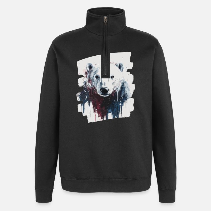 Eisbär Graffiti Sprayer - Quarter-Zip-Sweatshirt - Schwarz