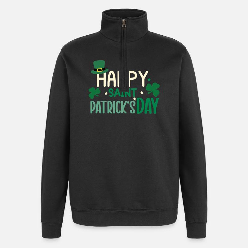 Joyeuse journée de la Saint-Patrick - Sweat à zip 1/4 - noir