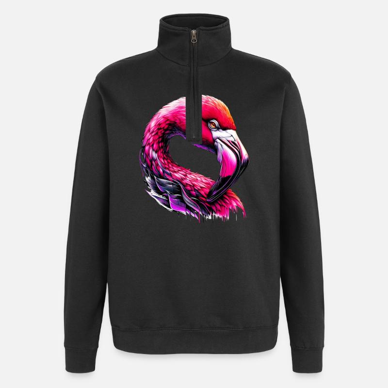 Flamant - Sweat à zip 1/4 - noir