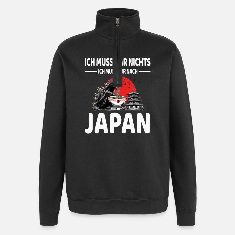 Japan - Quarter-Zip-Sweatshirt - Schwarz
