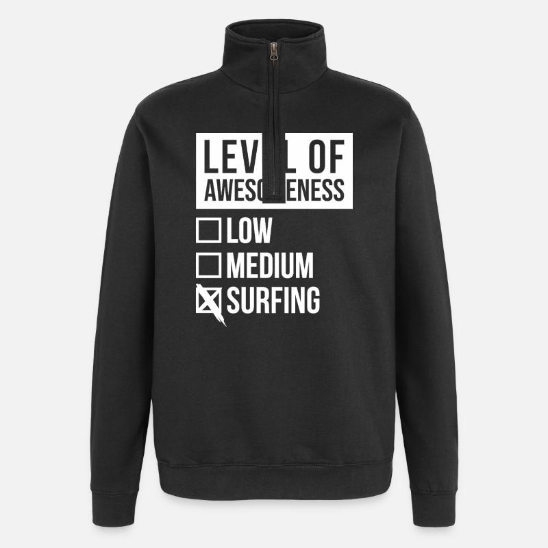 Surfen - Quarter-Zip-Sweatshirt - Schwarz