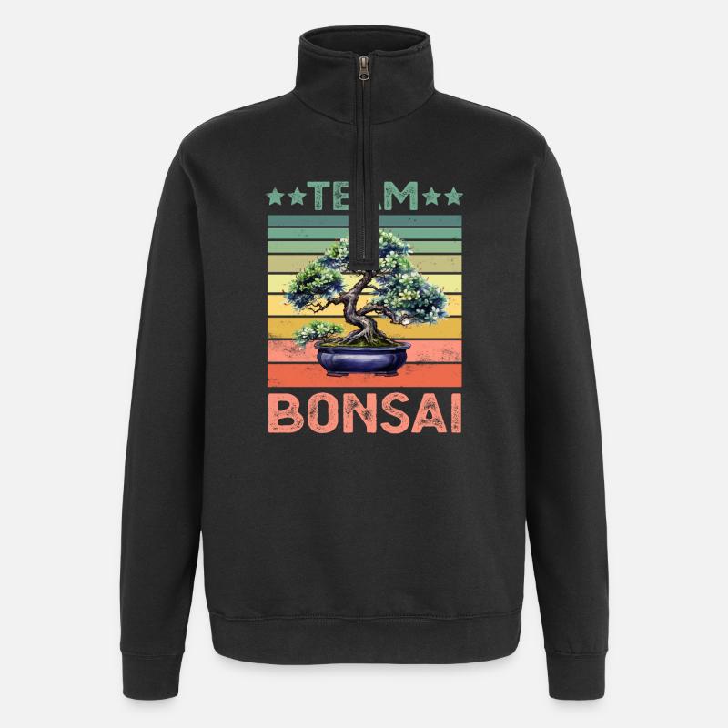 Bonsai Tree - Quarter-Zip Sweatshirt - black
