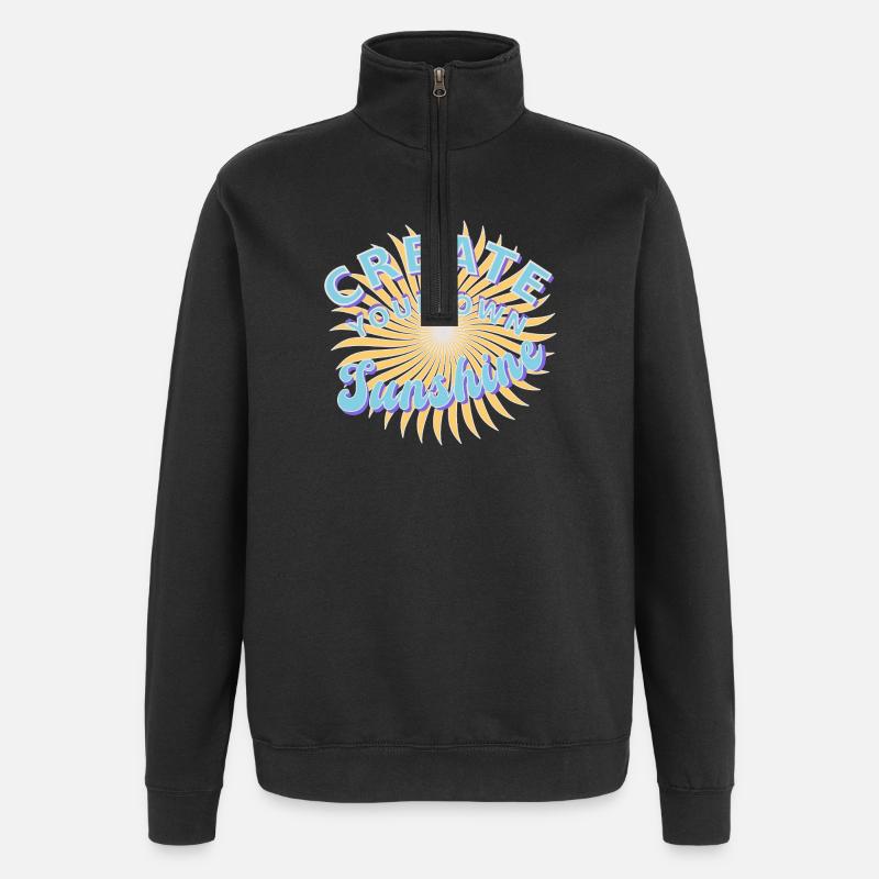 Faites votre propre rayon de soleil - Sweat à zip 1/4 - noir