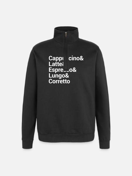 Kaffee-Stil Typografie Design - Quarter-Zip-Sweatshirt - Schwarz
