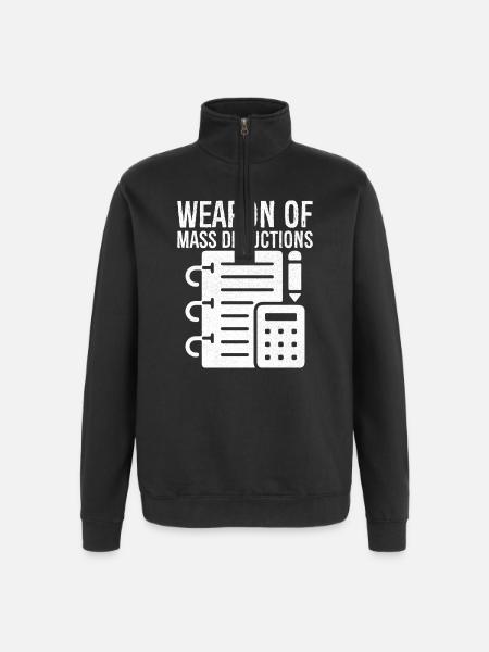 weapon of mass deductions calculator - Quarter-Zip Sweatshirt - black