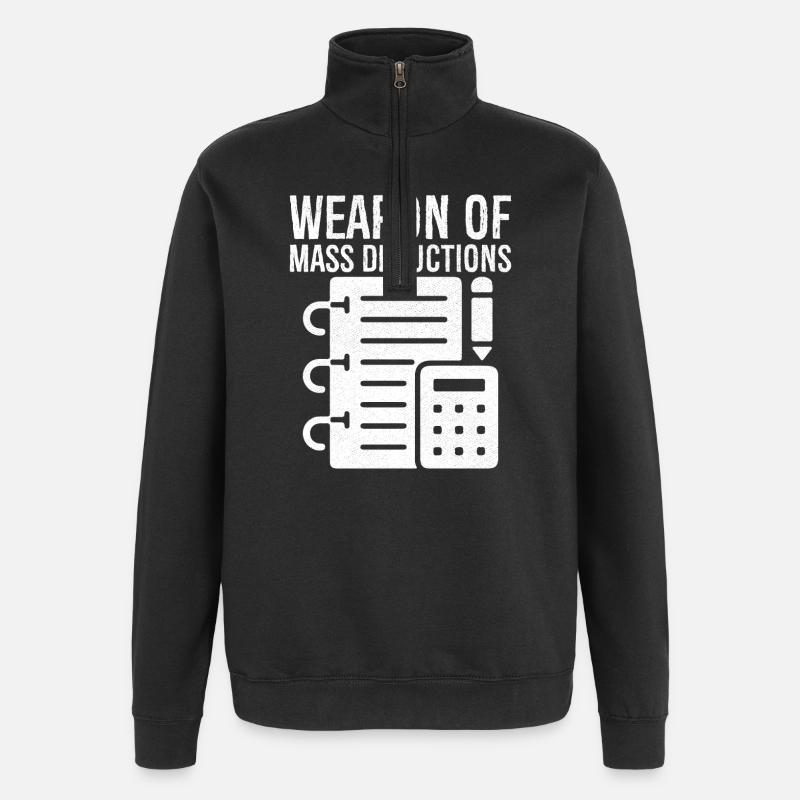 Arme de masse déduction calculatrice - Sweat à zip 1/4 - noir