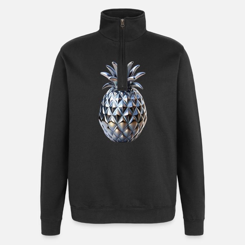 Chrome Pineapple - Quarter-Zip Sweatshirt - black