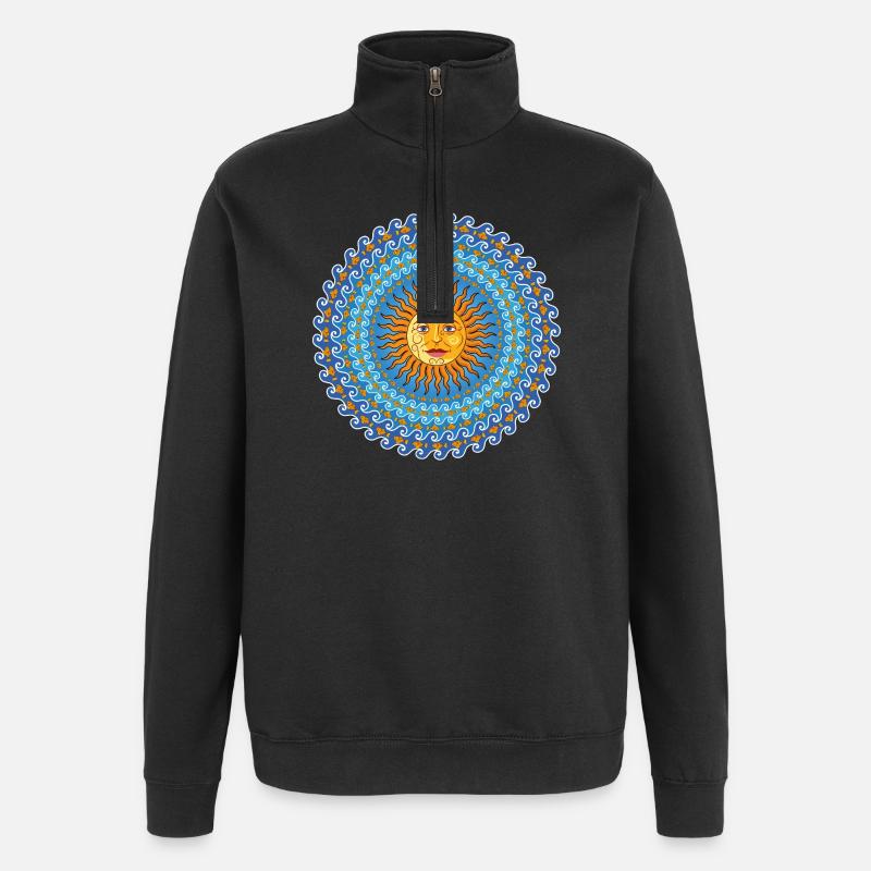 Mediterrane Sonne - Quarter-Zip-Sweatshirt - Schwarz