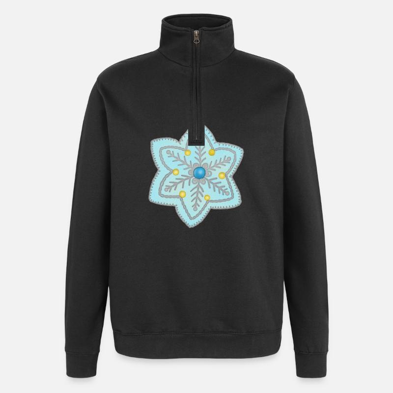 Winterstern - Quarter-Zip-Sweatshirt - Schwarz