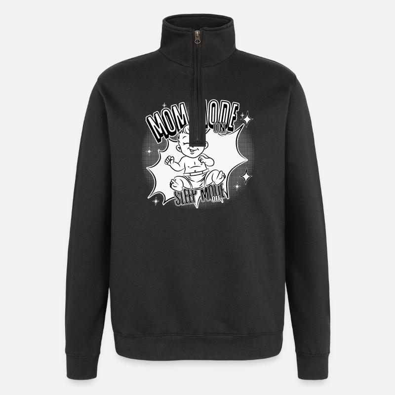 Mom Mode On – Sleep Mode Off - Quarter-Zip-Sweatshirt - Schwarz