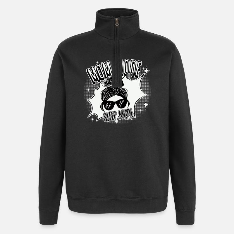 Mode Maman Activé – Mode veille désactivé - Sweat à zip 1/4 - noir