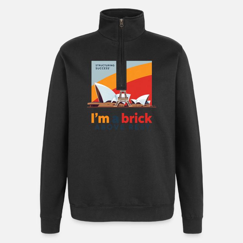 I m a brick above rest - Sweat à zip 1/4 - noir