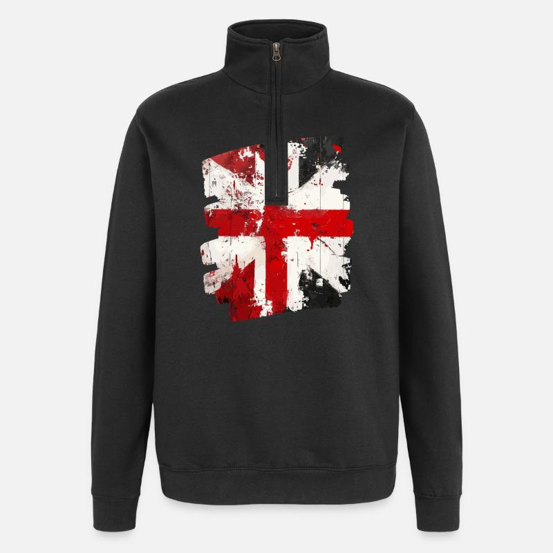Dänemark Flagge Dannebrog - Quarter-Zip-Sweatshirt - Schwarz
