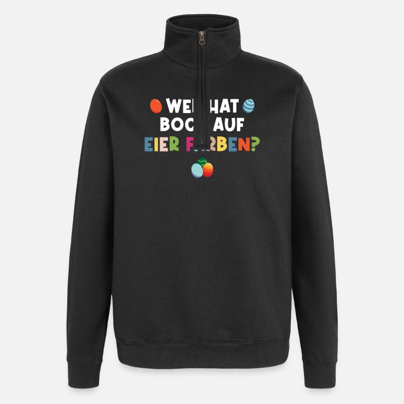 Ostern Eier färben - Quarter-Zip-Sweatshirt - Schwarz